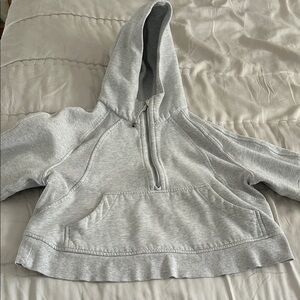 Lululemon Athletica Cropped Light Gray Hoodie